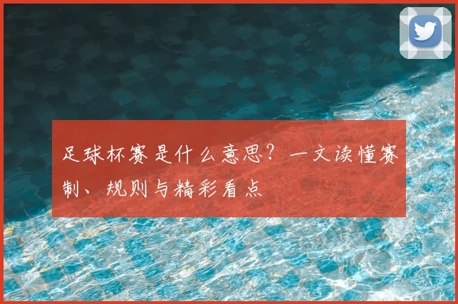 足球杯赛是什么意思？一文读懂赛制、规则与精彩看点